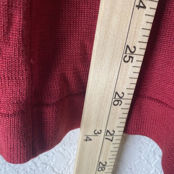Jhane‎ Barnes 100% Silk Burgundy Long Sleeve Sweater Mens L Pullover Holiday - Picture 7 of 9